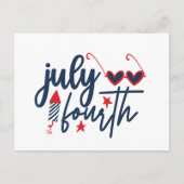 Patriottisch juli Vierde woord kunst Feestdagenkaart (Voorkant)