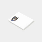 Patriottisch Kat Crazy Cat Lady Amerikaanse vlag Post-it® Notes (Schuin)