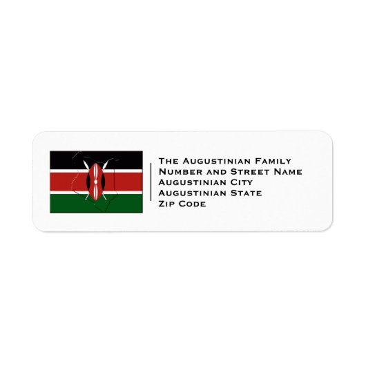 Patriottisch | KENYA Flag Etiket (Voorkant)