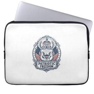 Patriottisch Kerk Kamp Vector Grafische T-shirt Laptop Sleeve