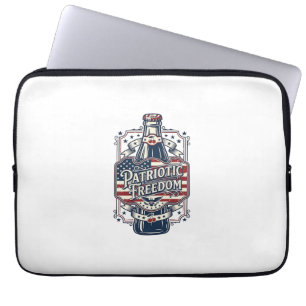 Patriottisch kersenfrisdrank retro vector grafisch laptop sleeve