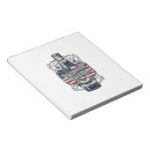 Patriottisch kersenfrisdrank retro vector grafisch notitieblok (Schuin)