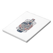 Patriottisch kersenfrisdrank retro vector grafisch notitieblok (Gedraaid)