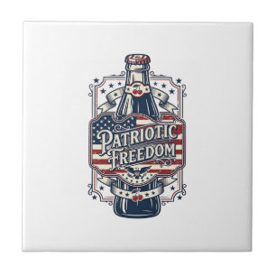 Patriottisch kersenfrisdrank retro vector grafisch tegeltje