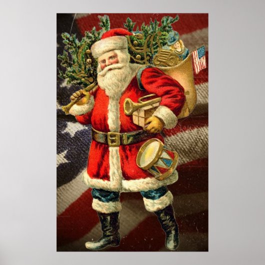 Patriottisch kerstman/ kunstPoster Poster (Voorkant)