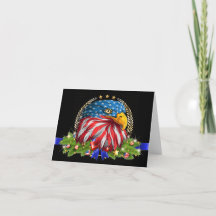 Patriottisch kerstmis American Eagle Note Card
