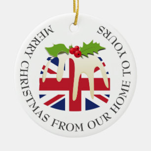 Patriottisch Kerstmis BRITISH UK FLAG Keramisch Ornament
