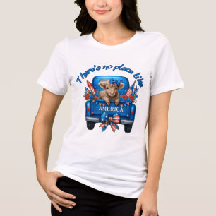 Patriottisch Knuffel Kalf Retro Vrachtwagen VS Tri-Blend Shirt