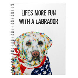 Patriottisch labrador Notitieboek 6,5 x 8,75 inch