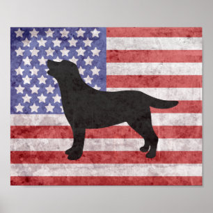 Patriottisch labrador Outline 4th of Juli Poster