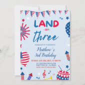 Patriottisch Land van de Drie Verjaardagen Uitnodi Kaart (Voorkant)