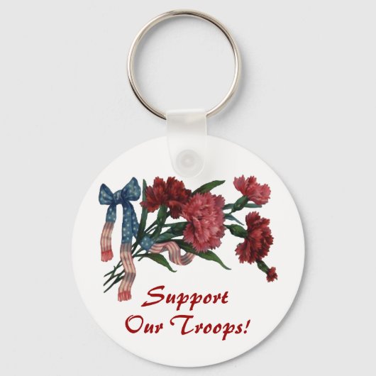 patriottisch lint en bloemen sleutelhanger (Voorkant)