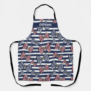 Patriottisch lintstreeppatroon schort