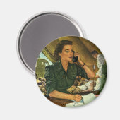 Patriottisch, medisch verpleegster telefonisch Magneet (Voorkant / Achterkant)