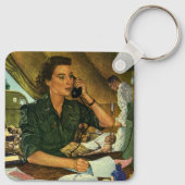  Patriottisch, medisch verpleegster telefonisch Sleutelhanger (Achterkant)