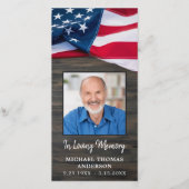 Patriottisch Memorial US Flag Funeral Prayer Bladw (Voorkant)
