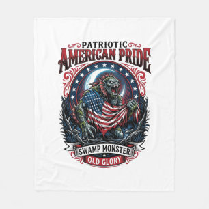 Patriottisch moerasmonster Old Glory Horror Monste Fleece Deken