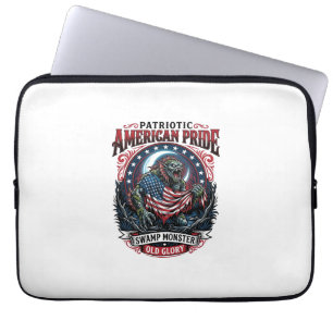 Patriottisch moerasmonster Old Glory Horror Monste Laptop Sleeve