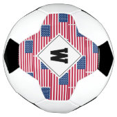 Patriottisch monogram AMERICAN FLAG Voetbal (Gedraaid)