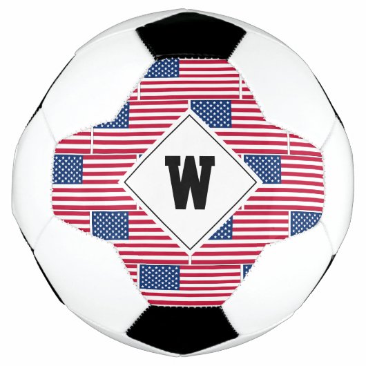 Patriottisch monogram AMERICAN FLAG Voetbal (Voorkant)