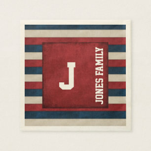 Patriottisch monogram papier Napkins Servet