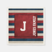 Patriottisch monogram papieren servetten (Voorkant)