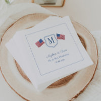 Patriottisch Monogram Trouw Crest USA Vlaggen Fees