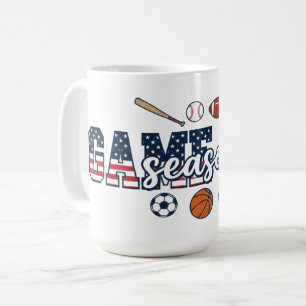 Patriottisch Multi Sport Spel Dag Seizoen Amerikaa Koffiemok