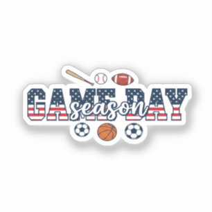 Patriottisch Multi Sport Speldag Seizoen Amerikaan Sticker