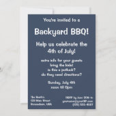 Patriottisch, Musical Drums BBQ Uitnodiging (Achterkant)