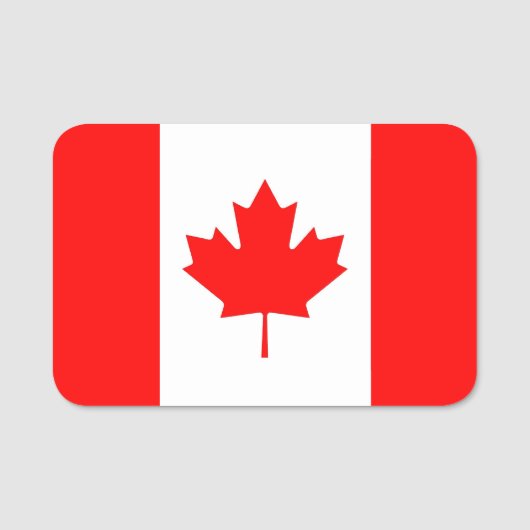 Patriottisch naamplaatje met vlag van Canada (Voorkant)