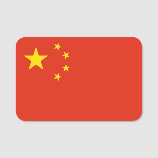 Patriottisch naamplaatje met vlag van China (Voorkant)