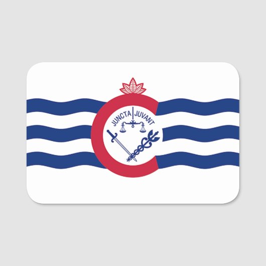 Patriottisch naamplaatje met vlag van Cincinnati (Voorkant)