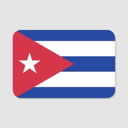 Patriottisch naamplaatje met vlag van Cuba (Voorkant)