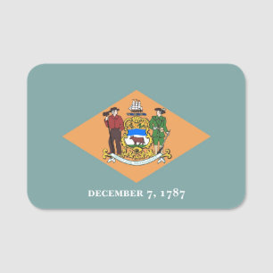 Patriottisch naamplaatje met vlag van Delaware, Ve