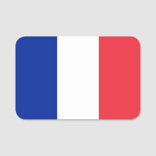 Patriottisch naamplaatje met vlag van Frankrijk
