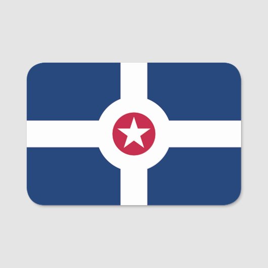 Patriottisch naamplaatje met vlag van Indianapolis (Voorkant)