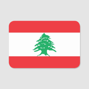 Patriottisch naamplaatje met vlag van Libanon