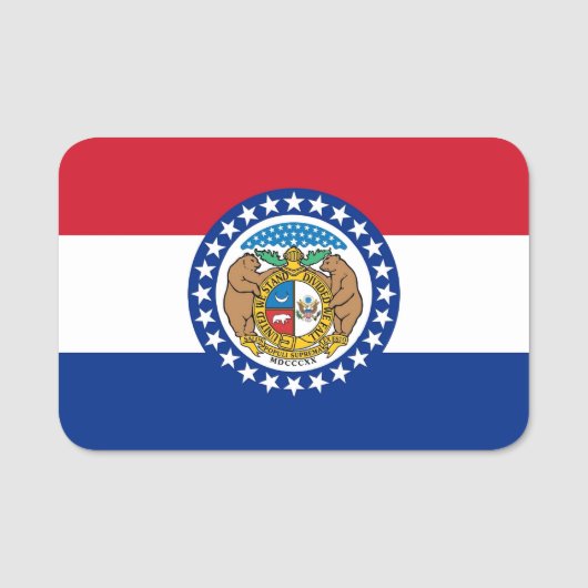 Patriottisch naamplaatje met vlag van Missouri (Voorkant)