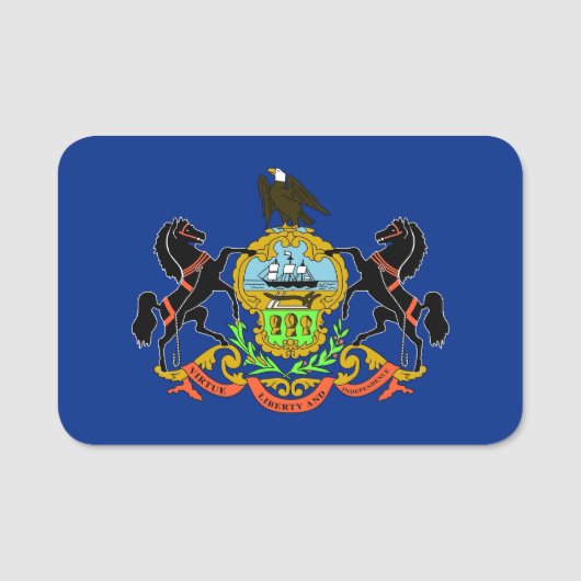 Patriottisch naamplaatje met vlag van Pennsylvania (Voorkant)