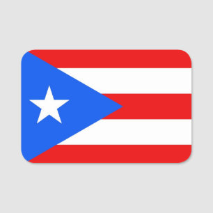 Patriottisch naamplaatje met vlag van Puerto Rico