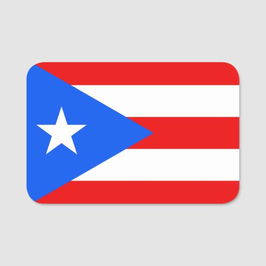 Patriottisch naamplaatje met vlag van Puerto Rico (Voorkant)