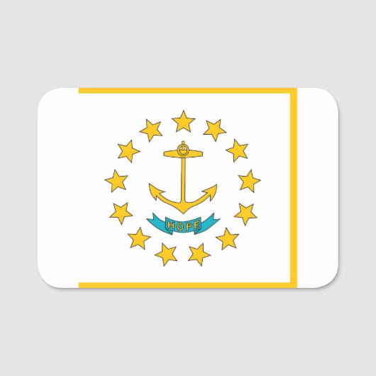 Patriottisch naamplaatje met vlag van Rhode Island (Voorkant)