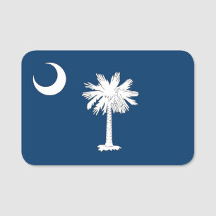 Patriottisch naamplaatje met vlag van South Caroli