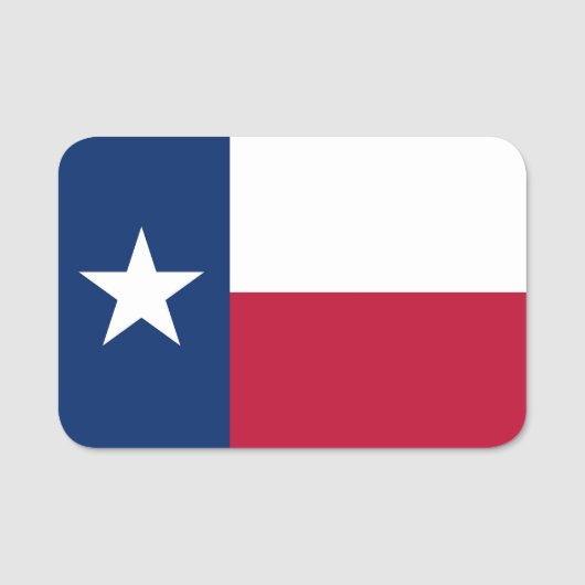 Patriottisch naamplaatje met vlag van Texas (Voorkant)