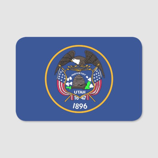 Patriottisch naamplaatje met vlag van Utah (Voorkant)