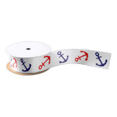 Patriottisch Nautical Anchor Ribbon Lint (Spoel)