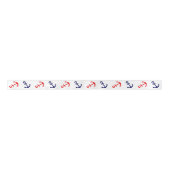 Patriottisch Nautical Anchor Ribbon Lint (Voorkant)