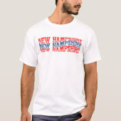 Patriottisch New Hampshire Rood en Blauw Boho T-sh T-shirt (Voorkant)