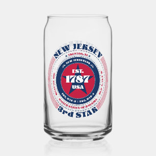 Patriottisch New Jersey typografie ontwerp Blikvorm Glas